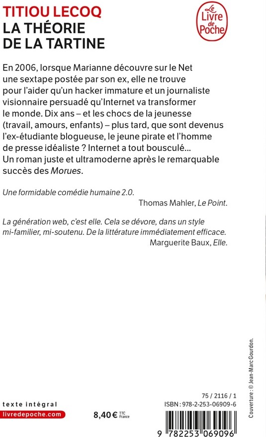 Quatrième de couverture de « La théorie de la tartine »