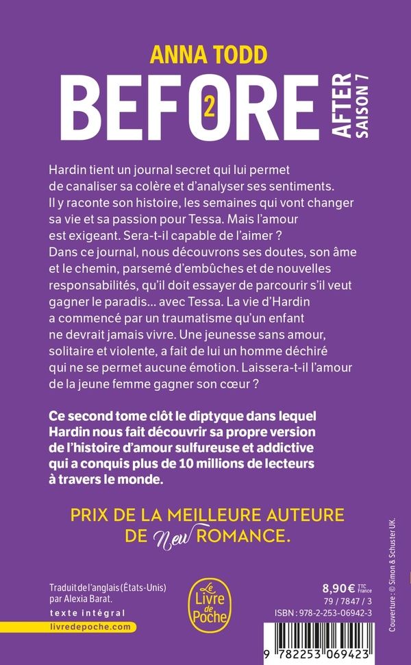 Quatrième de couverture de « Before »
