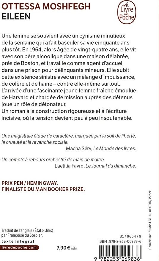 Quatrième de couverture de « Eileen : roman »