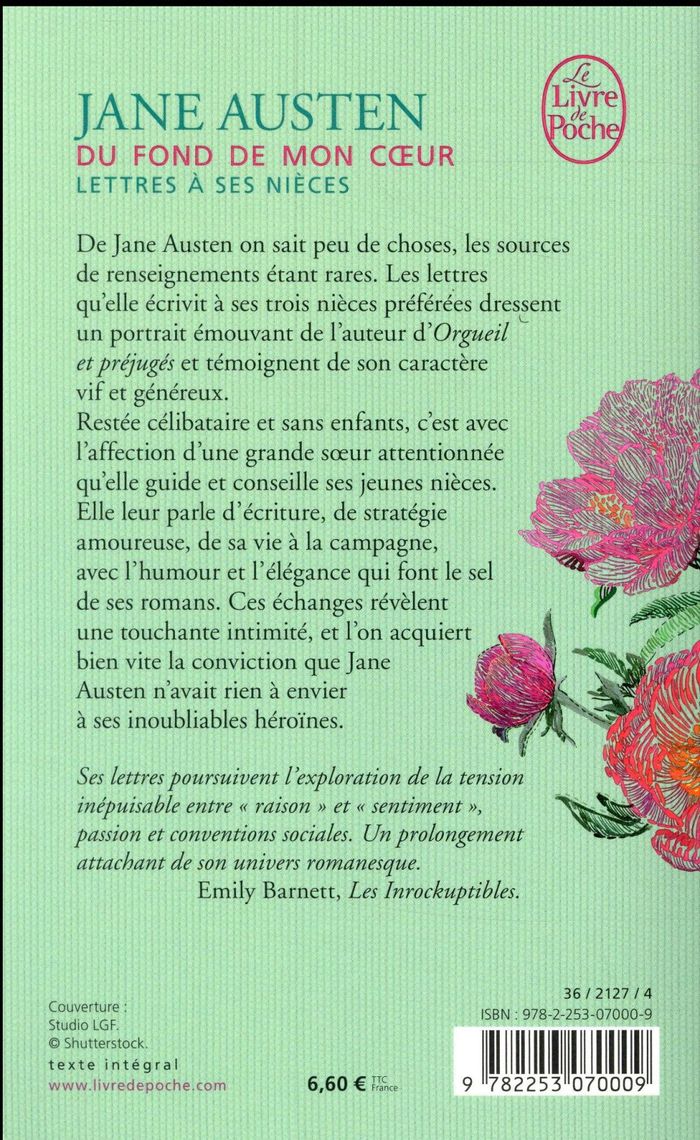 Quatrième de couverture de « Du fond de mon coeur : lettres à ses nièces »