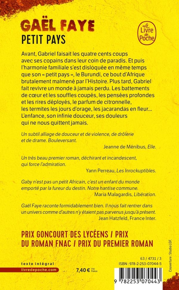 Quatrième de couverture de « PETIT PAYS »