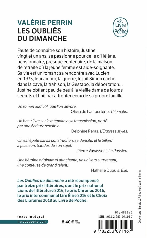 Quatrième de couverture de « LES OUBLIES DU DIMANCHE »