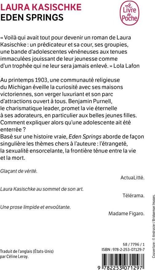 Quatrième de couverture de « Eden Springs »