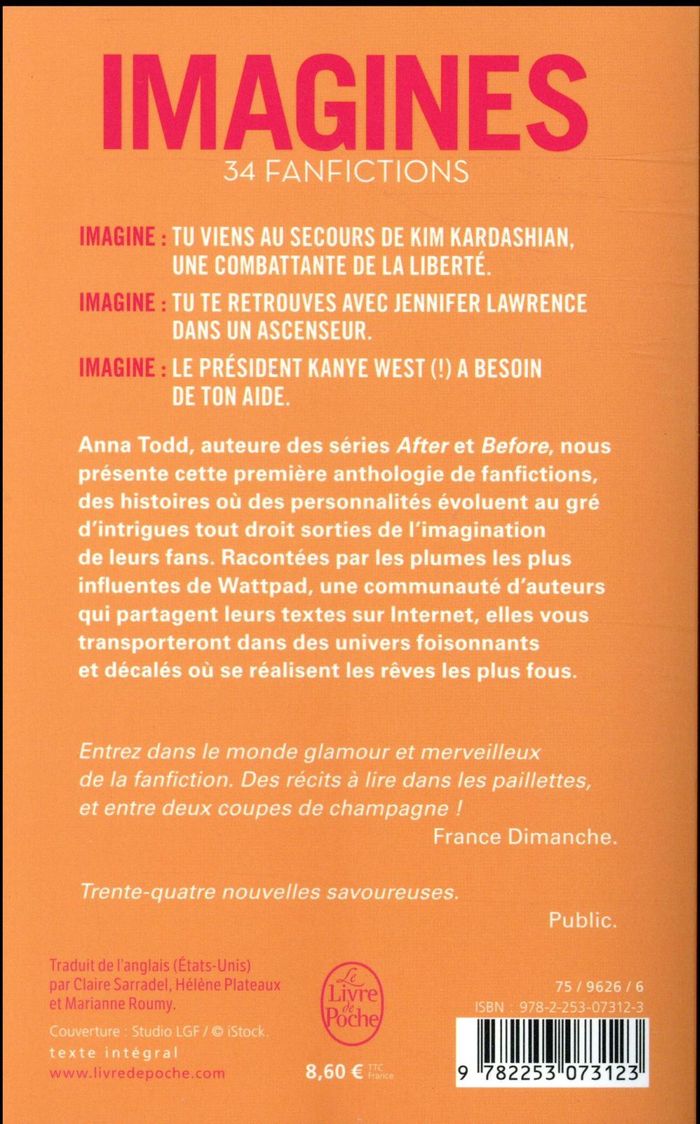 Quatrième de couverture de « Imagines : vous rencontrez une célébrité, elle vous dévisage »
