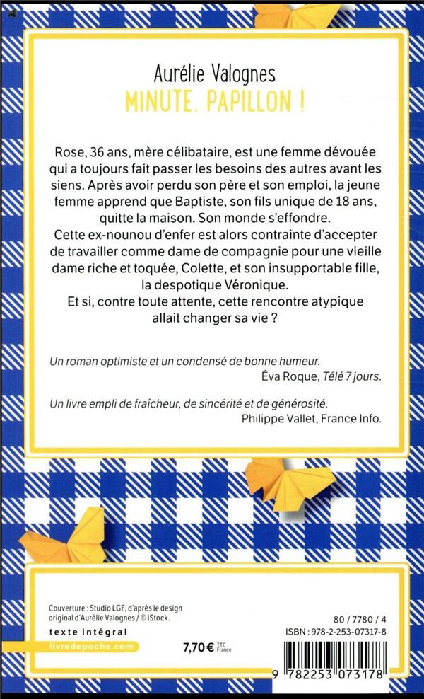 Quatrième de couverture de « Minute, papillon ! »