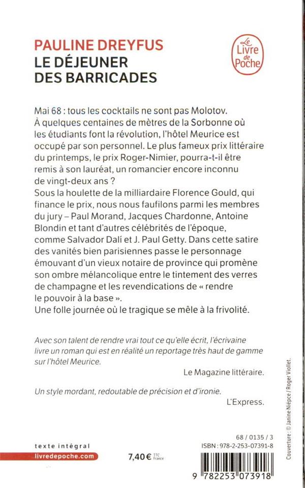 Quatrième de couverture de « LE DEJEUNER DES BARRICADES »