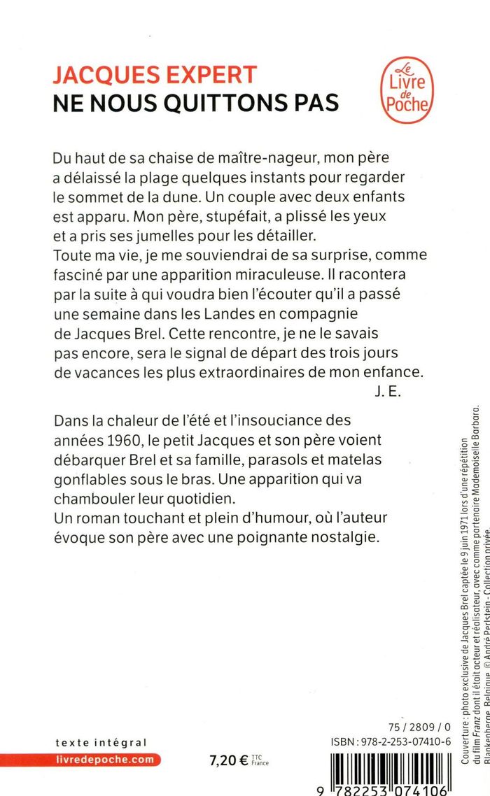 Quatrième de couverture de « Ne nous quittons pas : roman »