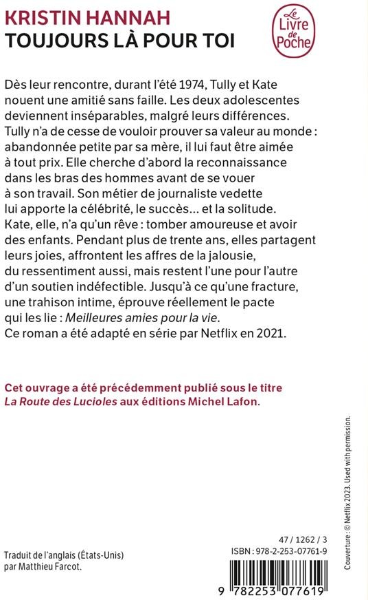 Quatrième de couverture de « TOUJOURS LA POUR TOI »
