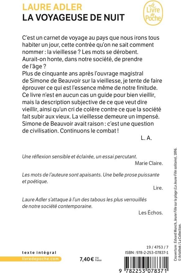 Quatrième de couverture de « La voyageuse de nuit »
