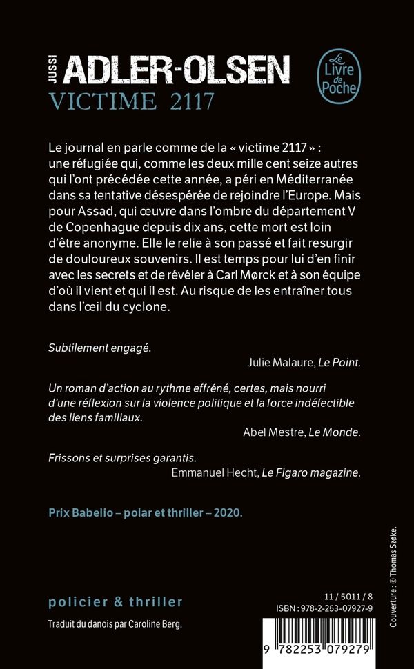 Quatrième de couverture de « VICTIME 2117 (LES ENQUETES DU DEPARTEMENT V, TOME 8) »