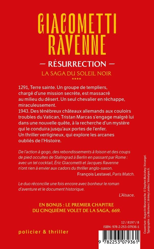 Quatrième de couverture de « LA SAGA SOLEIL NOIR - RESURRECTION (LA SAGA DU SOLEIL NOIR, TOME 4) »