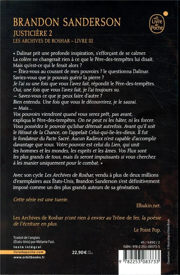 Quatrième de couverture de « Justicière »