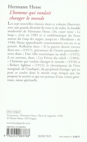 Quatrième de couverture de « L'homme qui voulait changer le monde : nouvelles »