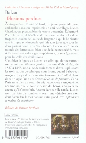 Quatrième de couverture de « ILLUSIONS PERDUES »