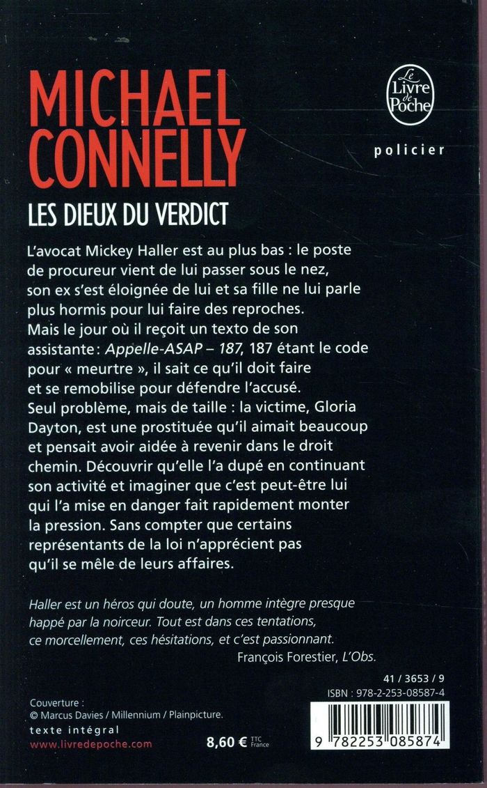 Quatrième de couverture de « Les dieux du verdict : roman »
