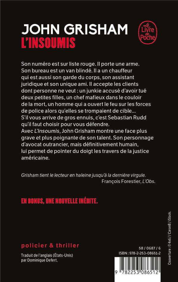 Quatrième de couverture de « L'INSOUMIS »