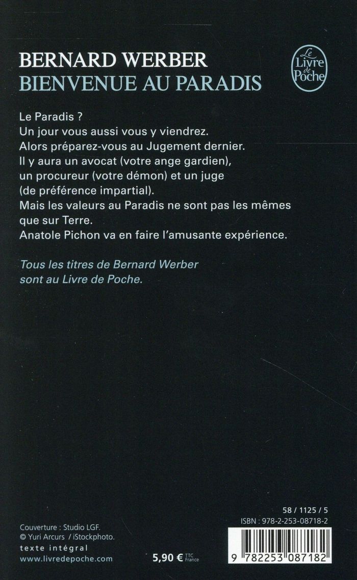 Quatrième de couverture de « Bienvenue au paradis »