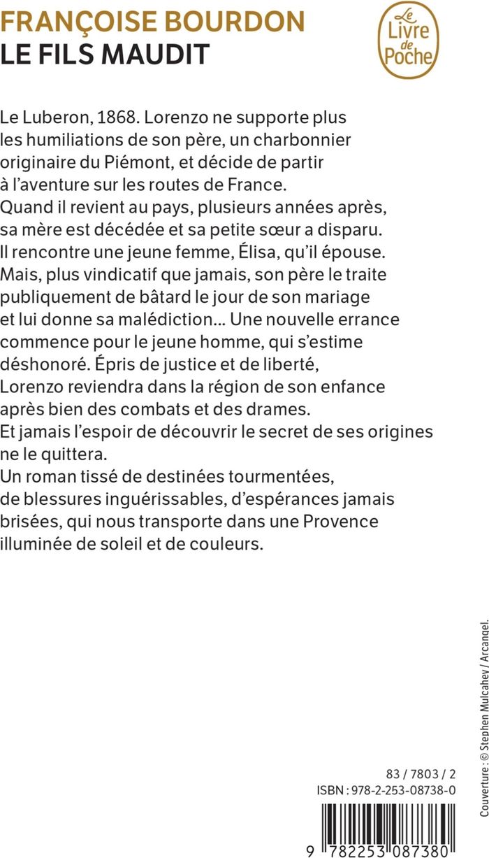 Couverture du livre « Le fils maudit » de Françoise Bourdon, librairie Les Contes Infusés à Corte