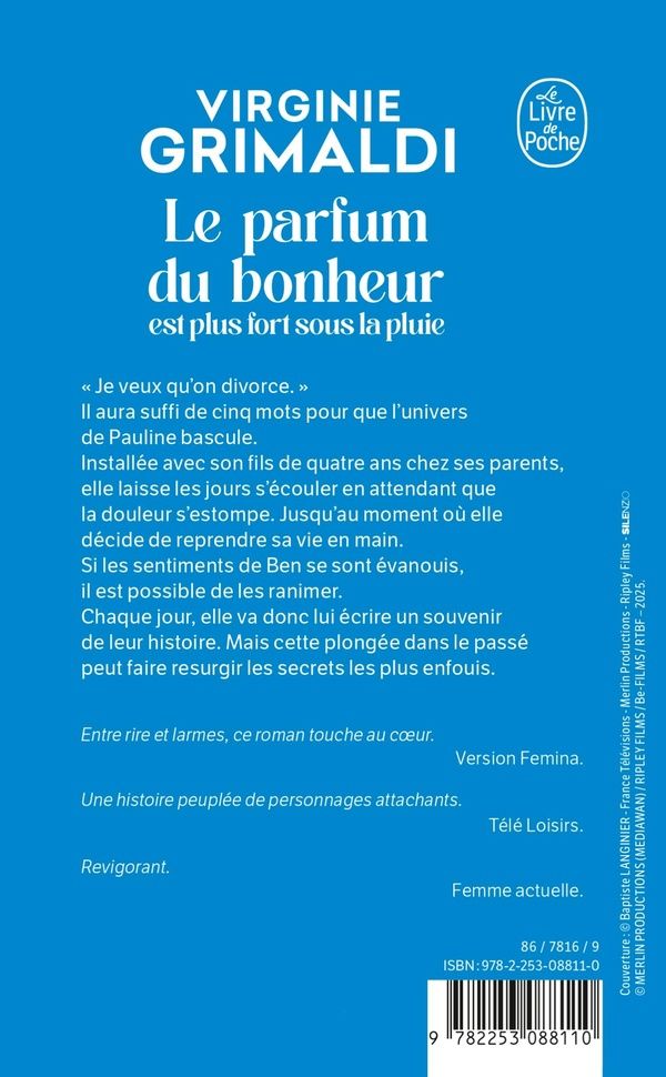 Quatrième de couverture de « LE PARFUM DU BONHEUR EST PLUS FORT SOUS LA PLUIE »