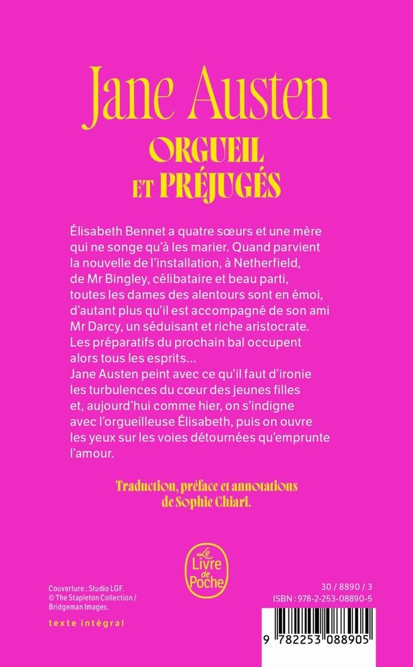 Quatrième de couverture de « ORGUEIL ET PREJUGES »
