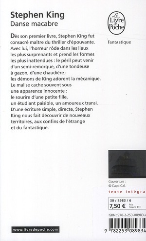 Quatrième de couverture de « DANSE MACABRE »