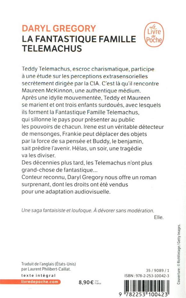 Quatrième de couverture de « LA FANTASTIQUE FAMILLE TELEMACHUS »