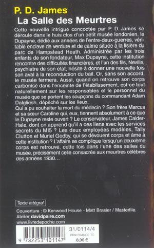 Quatrième de couverture de « LA SALLE DES MEURTRES »