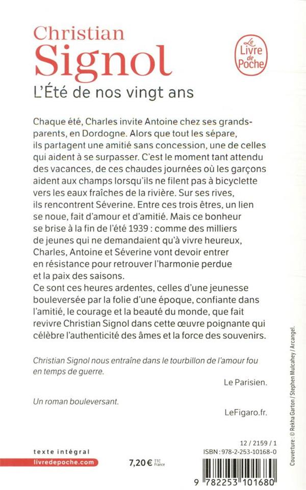 Quatrième de couverture de « L'été de nos vingt ans : roman »
