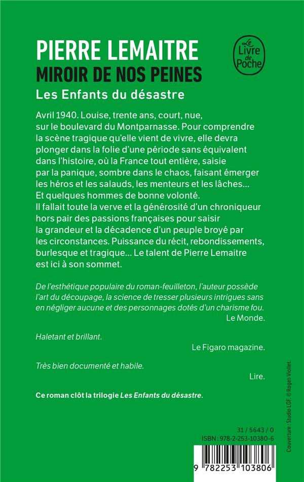 Quatrième de couverture de « MIROIR DE NOS PEINES - LES ENFANTS DU DESASTRE »