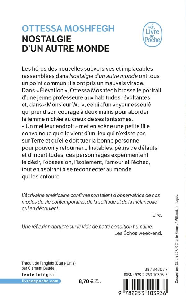 Quatrième de couverture de « Nostalgie d'un autre monde »