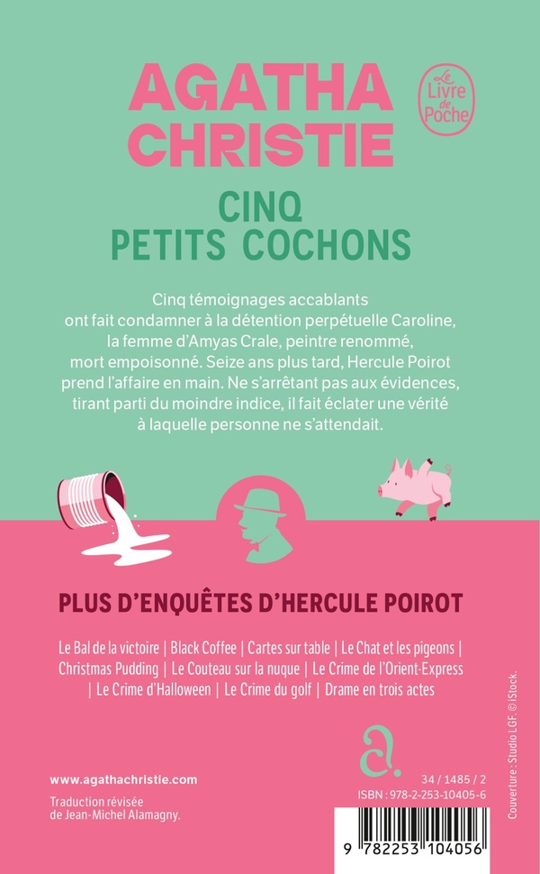 Quatrième de couverture de « CINQ PETITS COCHONS (NOUVELLE TRADUCTION REVISEE) »