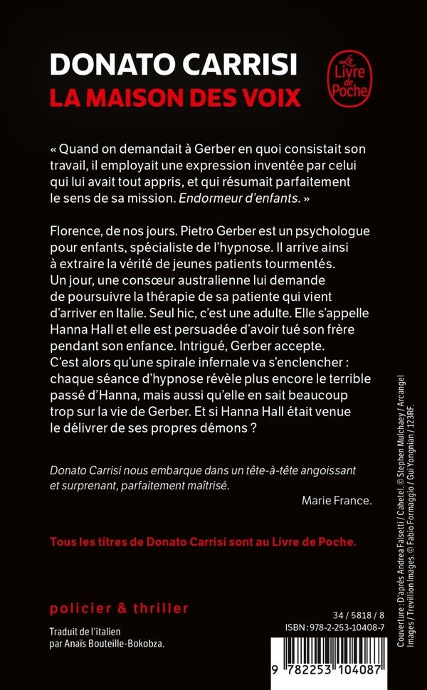 Quatrième de couverture de « LA MAISON DES VOIX »