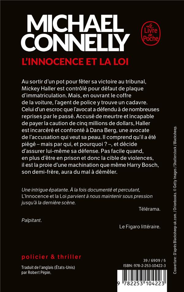 Quatrième de couverture de « L'innocence et la loi »