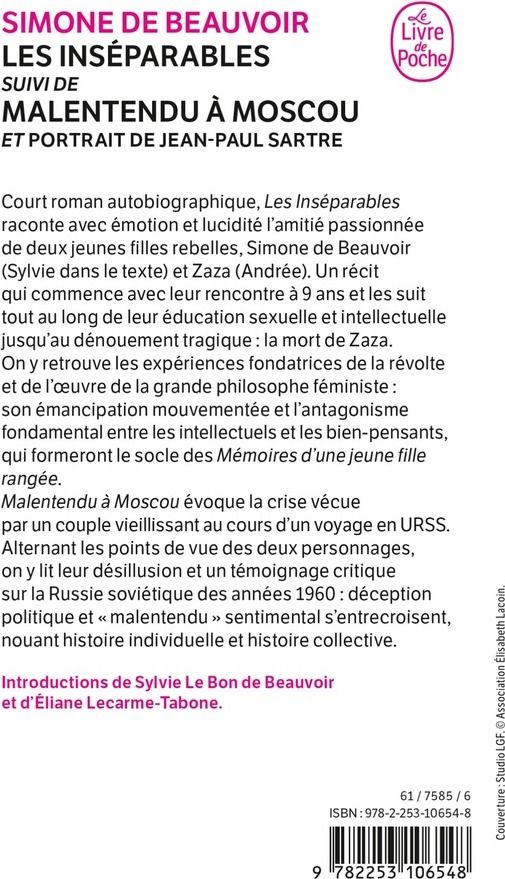 Quatrième de couverture de « Les inséparables »