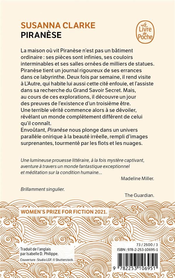 Quatrième de couverture de « PIRANESE »