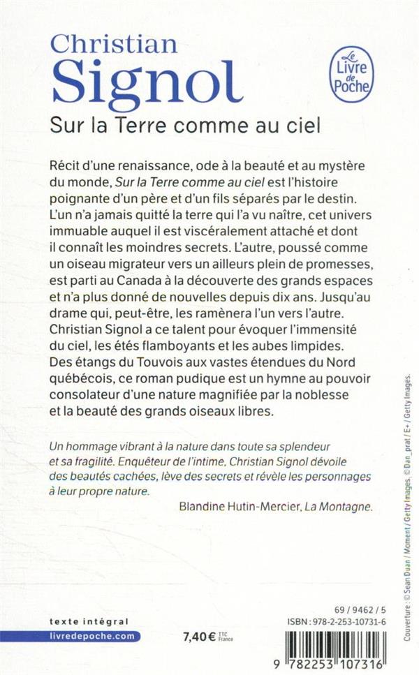 Quatrième de couverture de « Sur la terre comme au ciel : roman »