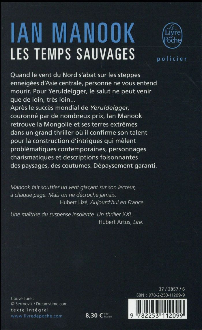 Quatrième de couverture de « Les temps sauvages : roman »