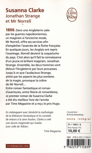 Quatrième de couverture de « JONATHAN STRANGE & MR NORRELL »