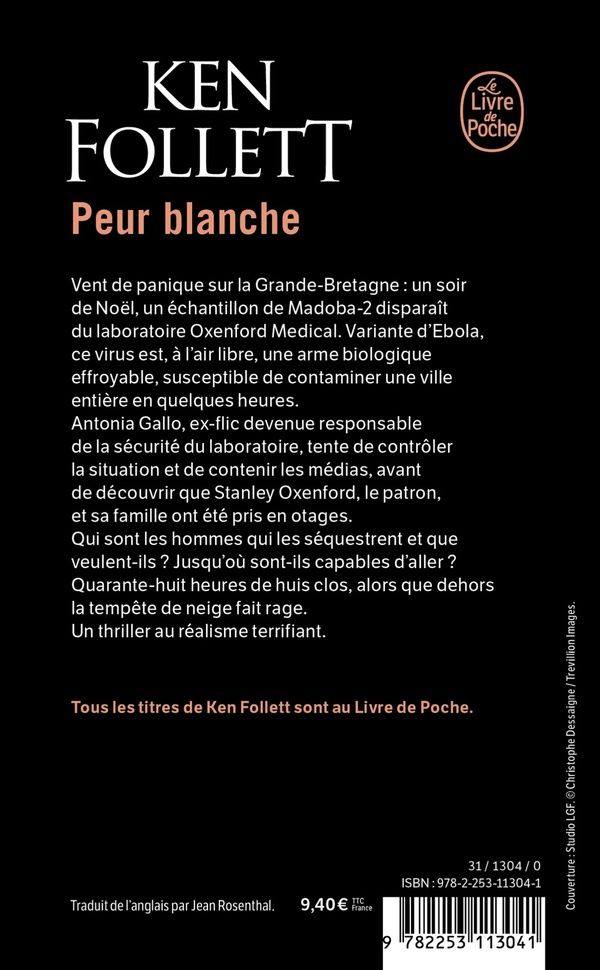 Quatrième de couverture de « Peur blanche : roman »