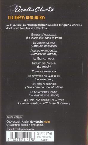 Quatrième de couverture de « Dix brèves rencontres : recueil de nouvelles »