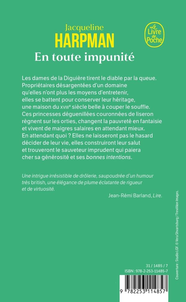 Quatrième de couverture de « En toute impunité : roman »
