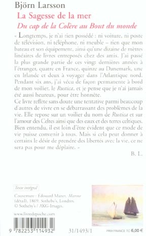 Quatrième de couverture de « LA SAGESSE DE LA MER - DU CAP DE LA COLERE AU BOUT DU MONDE »