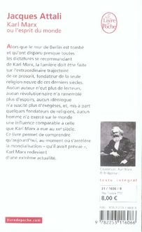Quatrième de couverture de « Karl Marx ou L'esprit du monde : biographie »