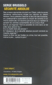 Quatrième de couverture de « SECURITE ABSOLUE »