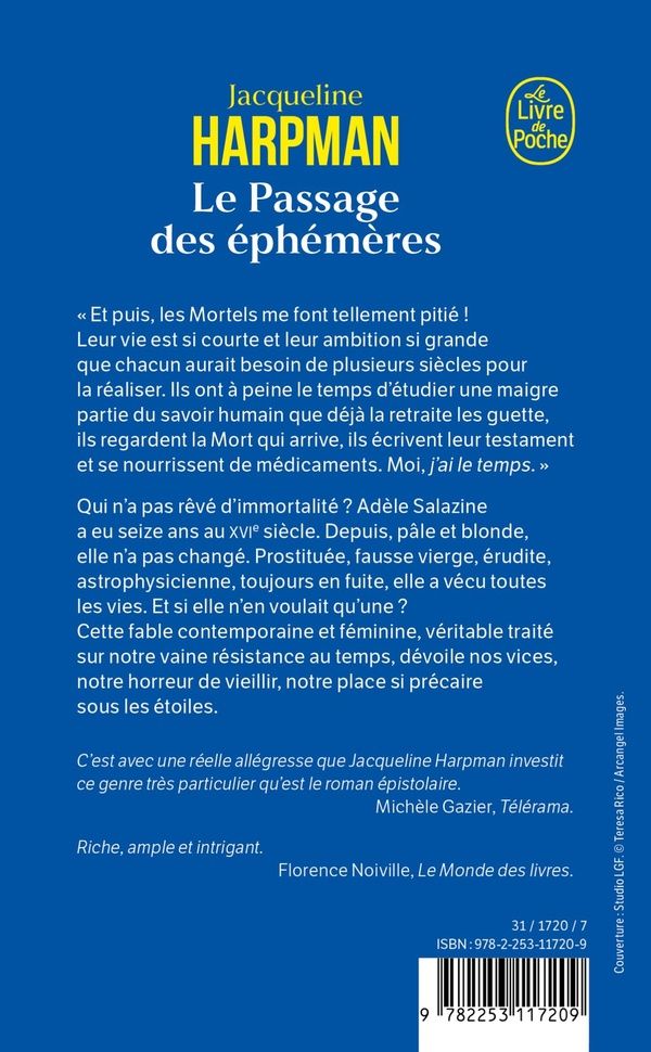 Quatrième de couverture de « Le passage des éphémères : roman »