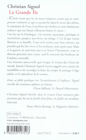 Quatrième de couverture de « La grande île : roman »