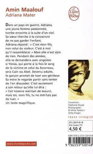 Quatrième de couverture de « Adriana Mater : livret »