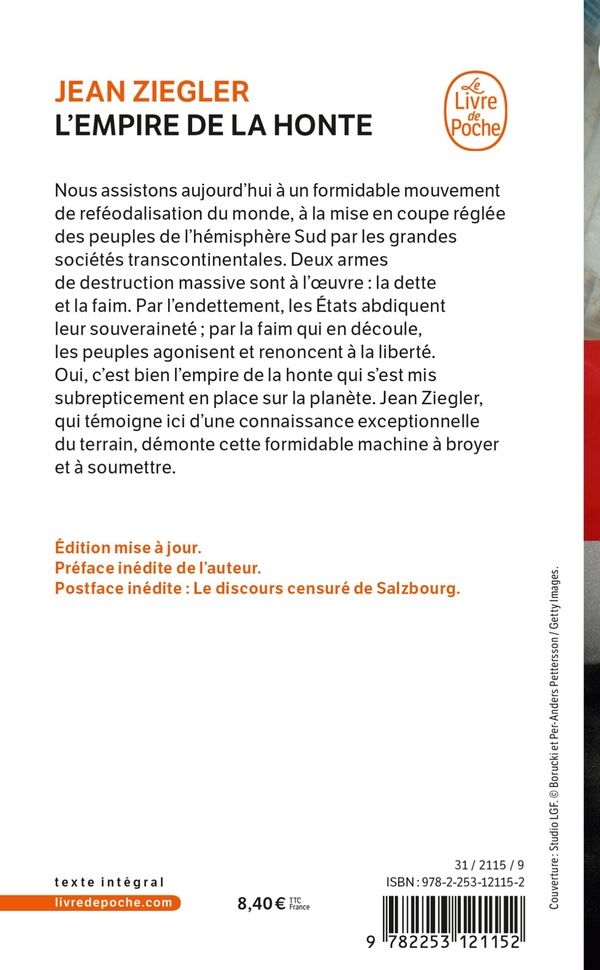 Quatrième de couverture de « L'EMPIRE DE LA HONTE »