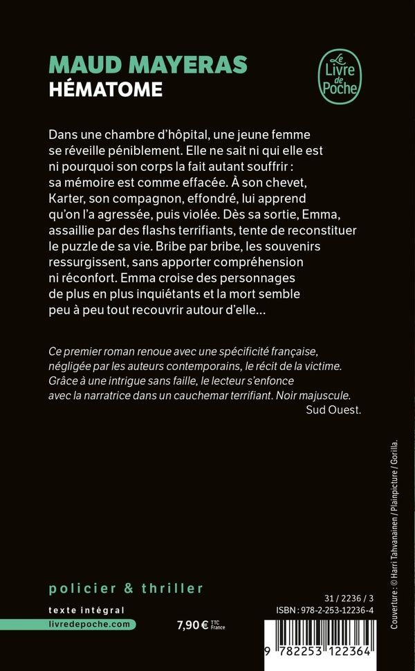 Quatrième de couverture de « HEMATOME »