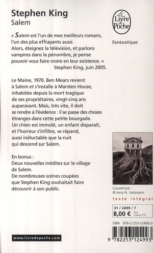 Quatrième de couverture de « SALEM »